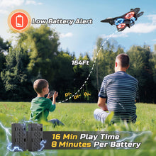 Load image into Gallery viewer, Foam Drone RC Airplane for Kids and Beginners, Remote Control Plane Fighter Jet with Light, Auto Hovering, 360° Flip and 2 Batteries (16 Mins)
