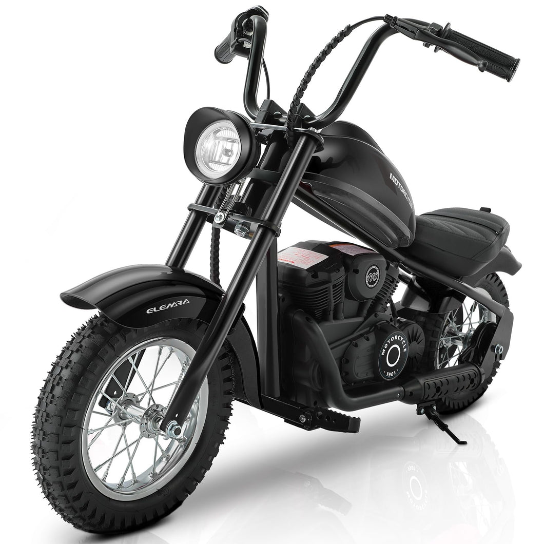 Electric Dirt Bike, 15 mph & 150lb Max, 24V Ride on Toy for Big Kids w/LED Lights & Power Display, Chain-Driven Motor-Black