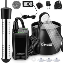 Load image into Gallery viewer, 2026 Upgraded Portable Shower for Camping with Heater, Rechargeable Camping Shower with Intelligent LED Display, 5 Gal Foldable Bucket, 4 Spray Modes, Portable Shower for Travel, Pet Bath, Car Washing
