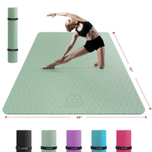 Load image into Gallery viewer, HAPBEAR Extra Large Yoga Mat - 72"x48"/78"x54"x6mm (1/4 inch), Non-Slip, Durable, Eco-Friendly, Thick Wide Exercise Mat for Home Workouts, Yoga, Pilates, Stretching, Meditation (Barefoot Exercise)
