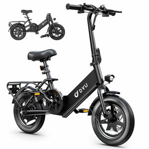 Electric Bike for Adults Teens, Folding Electric Bicycle, Commuter City E-Bike with 350W Motor and 36V 7.5Ah Battery,3 Levels Assist