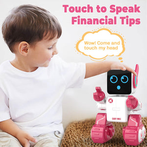 Robot Toys for Kids, Remote & APP Control Robot, Programmable Interactive Toys with Coin Bank, Smart Educational Robot (Pink)