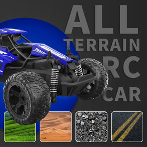 1:16 Scale RC Car for Kids, 2.4GHz High-Speed Electric Monster Truck, 20km/h, Dual 1000mAh Rechargeable Batteries, All-Terrain Tires