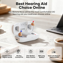 Load image into Gallery viewer, iBstone Nova Hearing Aids for Seniors Adults: Superior Sound Quality - Smart Noise Cancelling - No Feedback - 1.5Hrs Charging for 100Hrs Working - Come with Anti-Lost Lanyard - Over-the-Counter
