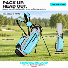 Load image into Gallery viewer, PGM Women's Complete 12-Club Golf Set with Stand Bag &amp; Hybrid - Left-Handed
