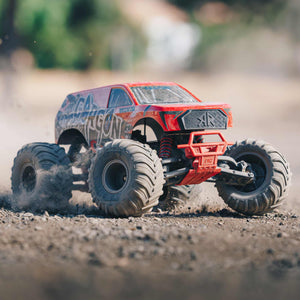 RC Truck Gorgon 2 Wheel Drive MT 1/10 RTR (Ready-to-Run Battery and Charger Included) Smart 3300 7C S120 USB Red ARA3230ST2