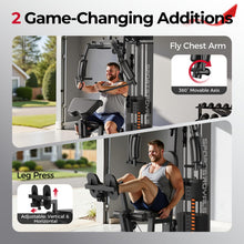 Load image into Gallery viewer, Sportsroyals Home Gym, Multifunctional Workout Station with Leg Press, 150LBS Weight Stack - (Black)
