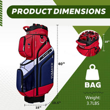 Load image into Gallery viewer, TUMMOCK Golf Cart Bag, 14-Way Top Divider with Multiple Storage Pockets, Handles and Rain Cover, Lightweight &amp; Durable Golf Bag for Men, Cart-Friendly Design (Red)
