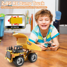 Load image into Gallery viewer, Remote Control Dump Truck 2.4Ghz 4WD RC Truck 6 Channel Mine Construction Vehicle Toy Machine Model
