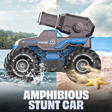 Load image into Gallery viewer, 1:16 Monster Truck Remote Control Car - Amphibious RC Off-Road Pickup Boat with Shooting Splash - 2.4GHz 4WD Waterproof All-terrian Pool Toy
