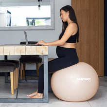 Load image into Gallery viewer, BABYGO Birthing Ball - Pregnancy Yoga Labor &amp; Exercise Ball &amp; Book Set Trimester Targeting-(Nude, 65cm)
