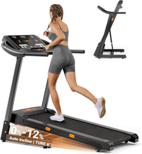 Load image into Gallery viewer, THERUN Incline Treadmill, 0-12% Auto Incline - Orange Black
