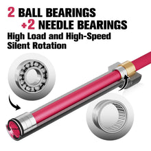 Load image into Gallery viewer, RitFit Elite 6.6ft Olympic Barbell, Robust 33lb Barbell for Weightlifting and Powerlifting, Superior Olympic Bar with Exceptional 900lbs Load Capacity, Weight Bar for 2” Standard Plates Sliver/Pink
