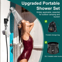 Load image into Gallery viewer, omzer Portable Shower for Camping 6000mAh Rechargeable Shower Pump with Intelligent LED Display-Outdoor Shower Head IPX7 Waterproof for Hiking, Travel, Car, Pet, Beach
