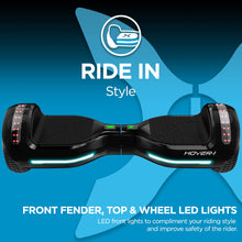 Load image into Gallery viewer, Electric Hoverboard | 7MPH Top Speed, 6 Mile Range, 5HR Full-Charge, Built-In Bluetooth Speaker, Rider Modes: Beginner to Expert, Black
