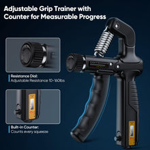 Load image into Gallery viewer, FitBeast Grip Strength Trainer Kit, Digital Grip Strength Tester with Adjustable Hand Gripper Strengthener &amp; Finger Exerciser, Track Progress for Fitness, Rehab &amp; Strength Building (Advanced 3-in-1 Kit)
