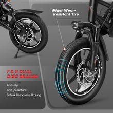 Load image into Gallery viewer, Electric Bike for Adults,14&quot; Folding Electric Bicycle 350W 36V 6AH Battery w/Dul Shock Absorber, Foldable Commuter City Ebike
