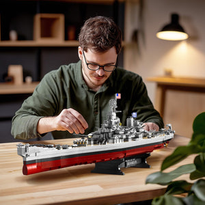 Battleship Bismarck Building Set for Adult, Large MOC Military World Missouri Battle Ship Model, Display Battleship Toy Building Set