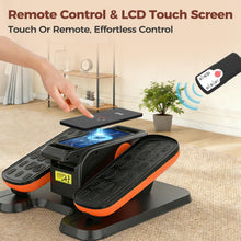 Load image into Gallery viewer, ESL Under Desk Elliptical - Portable Leg Exerciser with Pedal Strap for Seniors, Compact Seated Elliptical with Remote Control, LCD Display Electric Elliptical (New Orange Style with 2 Pedal Straps)
