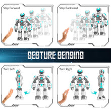 Load image into Gallery viewer, Robot Toys for Kids, Programmable Remote Control Robot with Gesture Sensing, Voice Control &amp; LED Face, 15 3/4&quot; (White)
