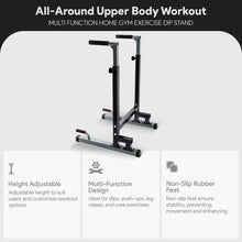 Load image into Gallery viewer, BalanceFrom Multi-Function Dip Stand Dip Station Dip bar - Black
