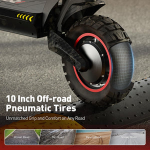 Electric Scooter, 50 Miles Long Range & 38 MPH Top Speed E-Scooter, 10" Off-Road Pneumatic Tire Escooter for Adults with Turn Signals