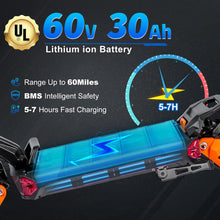 Load image into Gallery viewer, Electric Scooter for Adults - 6000W Dual Motor Offroad Electric Scooter Up to 52MPH, Range to 60+ Miles, 11 inch Tubeless Tires
