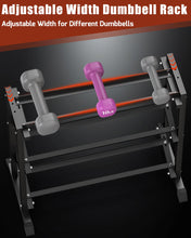 Load image into Gallery viewer, Logicexplore Dumbbell Rack, Heavy Duty Weight Storage Rack with Adjustable Width, Non-Slip &amp; Floor-Friendly, Home Gym Organizer for Strength Training Equipment (Black)
