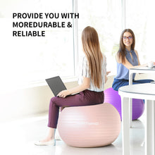 Load image into Gallery viewer, FITMIND_ Extra Thick Exercise Ball Yoga Ball 22in/26in/30in for Workout Pregnancy Stability- Pink
