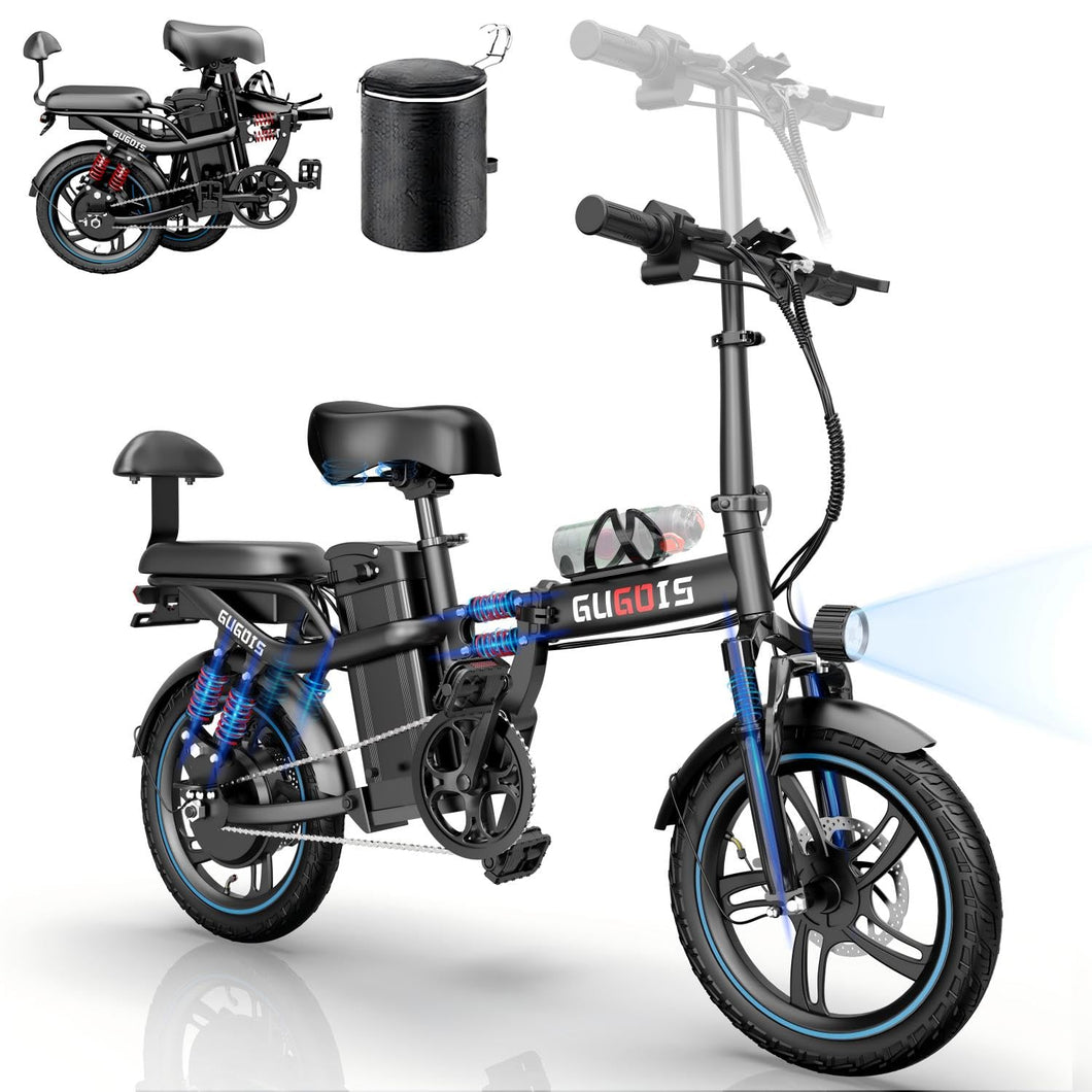 Electric Bike for Adults, 750W/1000W Peak Motor with Max 45/60Miles PAS Range & 28/32MPH EBike, 16