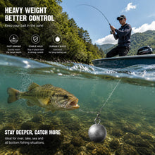 Load image into Gallery viewer, MLYLM 3 Pack 10 oz Cannonball Sinkers — 10oz Lead Downrigger Ball Trolling Weights for King Salmon Lake Trout COHO, Great Lakes Deep Trolling Charter Boat Tackle, Saltwater Pacific Trolling
