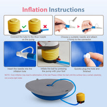 Load image into Gallery viewer, kisnbld Half Balance Ball Trainer, Inflatable 19/23 Inch Half Exercise Ball with Resistance Bands -Blue
