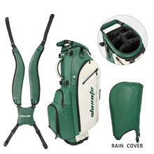 Load image into Gallery viewer, wosofe 6-Way Golf Stand Bag, Waterproof PU Leather, Forest Green Tour
