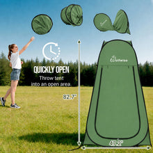Load image into Gallery viewer, Wolfwise Pop Up Shower Tent for Camping Essentials, Portable Instant Changing Tent with Ventilation Window &amp; Carry Bag, Privacy Dressing Room Bathroom Toilet for Beach &amp; Outdoor, Extra Tall, Green
