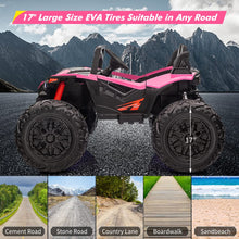 Load image into Gallery viewer, 2 Seaters 24V Kids Ride UTV Car with Remote Control,10AH Battery, 400W Powerful Motors 17&quot; EVA Quiet Wheels,20.5&quot; Sea Electric Ride on Toy, Rose
