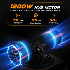 Mini 2 Electric Skateboard with Remote, 13-15 Miles Range and 30 Mph Top Speed, 1200W Hub Motor