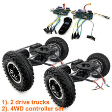 Load image into Gallery viewer, 4WD Electric Mountain Skateboard Conversion Kit 4 Wheels Drive Off-Road Skateboard with LCD Display Remote

