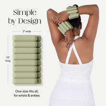Load image into Gallery viewer, Bala Bangles Wrist &amp; Ankle Weights for Women &amp; Men - 2 lb Adjustable Weighted Bands - Sage
