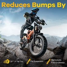 Load image into Gallery viewer, Cybervelo 1000W(Peak 2000W) Folding Electric Bike for Adults,35MPH 100Mile,48V 25Ah Removable Battery,20&quot; x 4.0 Fat Tire
