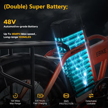 Load image into Gallery viewer, 1000W Folding Electric Bike, 48V 20.8AH Large Removable Battery E-Bike, 30+MPH, 80 Miles Max Range, 20&quot; Tire E-Bikes For Women/Men
