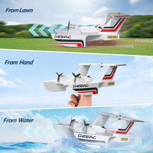 Load image into Gallery viewer, RC Plane for Water Land &amp; Air, Amphibious Tri-Phibian Aircraft, 3CH Remote Control Plane W/ 2 Batteries, 2.4GHz RTF Airplane Glider
