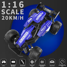 Load image into Gallery viewer, 1:16 Scale RC Car for Kids, 2.4GHz High-Speed Electric Monster Truck, 20km/h, Dual 1000mAh Rechargeable Batteries, All-Terrain Tires

