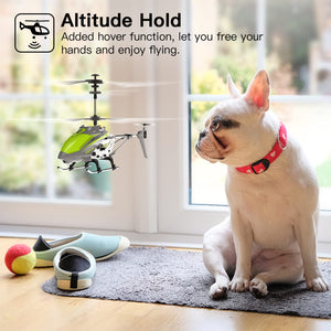 Remote Control Helicopter, SYMA S107H Mini RC Helicopter with Gyro, Altitude Hold, One Key Take Off/Landing for Adults Kids(Green)