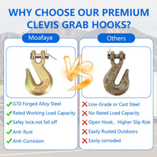 Load image into Gallery viewer, Moafaye 3/8" Chain Hook, Clevis Grab Hooks for Truck, Trailer, Fishing Boat
