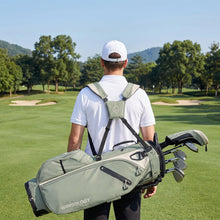 Load image into Gallery viewer, T WINSOLOGY Lightweight Golf Stand Bag with 4 Way Top Dividers for Men and Women, Only 4.2 Pounds, 8 Storage Pockets Including Cooler, Double Shoulder Straps, Womens Golf Club Bag (Sage Grey/Cream)
