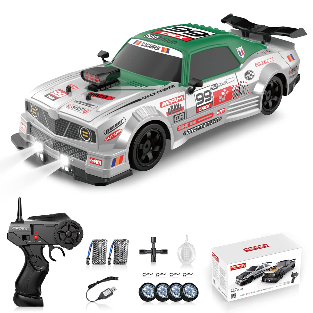 RC Drift Car 2.4GHz 1:16 Scale 4WD High Speed Remote Control Cars Vehicle with LED Lights Two Batteries