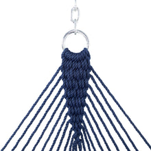 Load image into Gallery viewer, Original Pawleys Island Large Navy DURACORD Rope Hammock with Extension Chains &amp; Tree Hooks, Handcrafted in The USA, 450 LB Weight Capacity, 13 ft. x 55 in.
