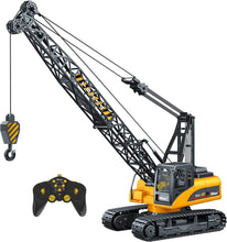 Load image into Gallery viewer, Top Race 15 Channel Remote Control Crane Toy - Battery Powered 1:14 Scale RC Construction Vehicles with Heavy Metal Hook
