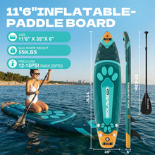 Load image into Gallery viewer, SOLAVERO 11'6" Inflatable Stand Up Paddle Board for Adults, 550lb Capacity
