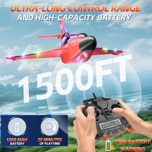 6CH Amphibious RC Plane for Water, Land & Air, Remote Control Airplane Flying Boat Toys,2.4GHz 6-axis Gyro Stabilizer RTF (Black)